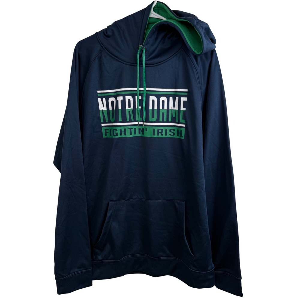 Colosseum Notre Dame Fighting Irish Navy Green Hoodie Sweatshirt Mens XL